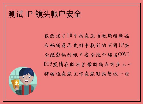 测试 IP 镜头帐户安全 